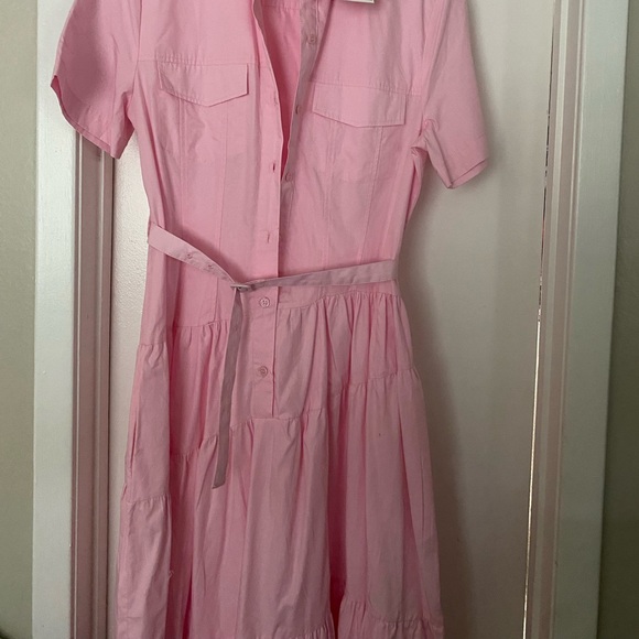 NWT ZARA Pink Poplin Shirtdress - Picture 5 of 7